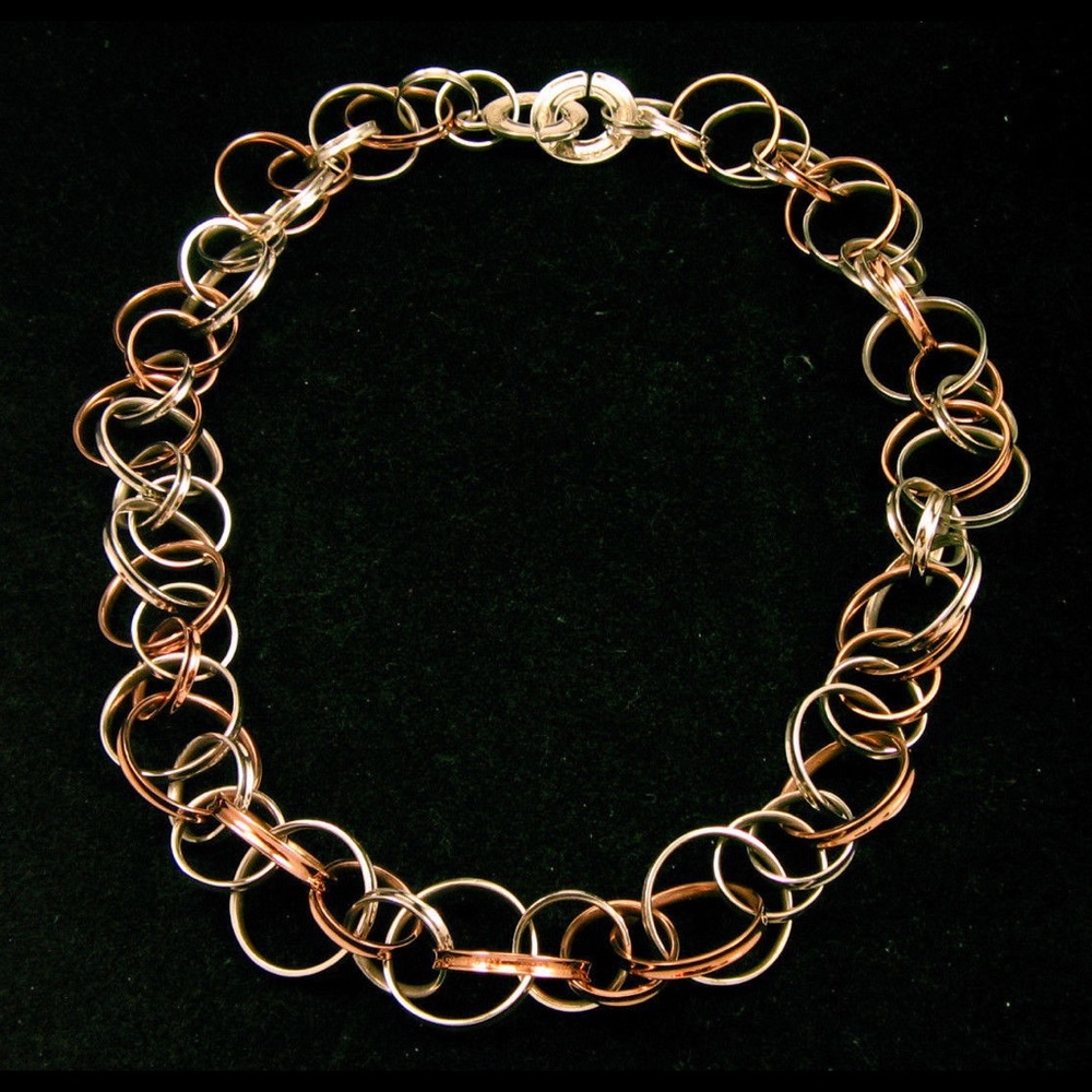 Tiffany & Co Silver & Rubedo Interlocking Circles